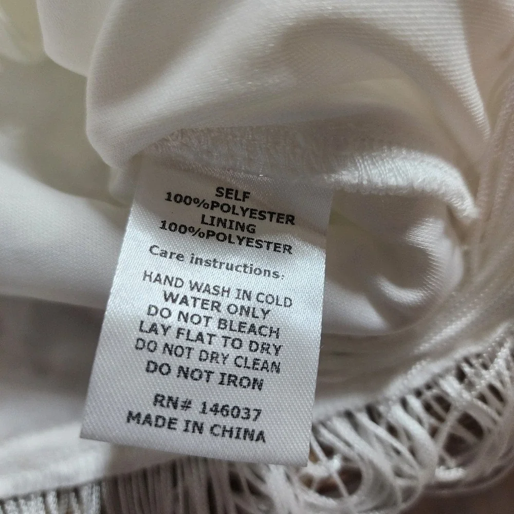 12th Tribe White Sequin Fringe Mini Skirt | Festival Party | Size M